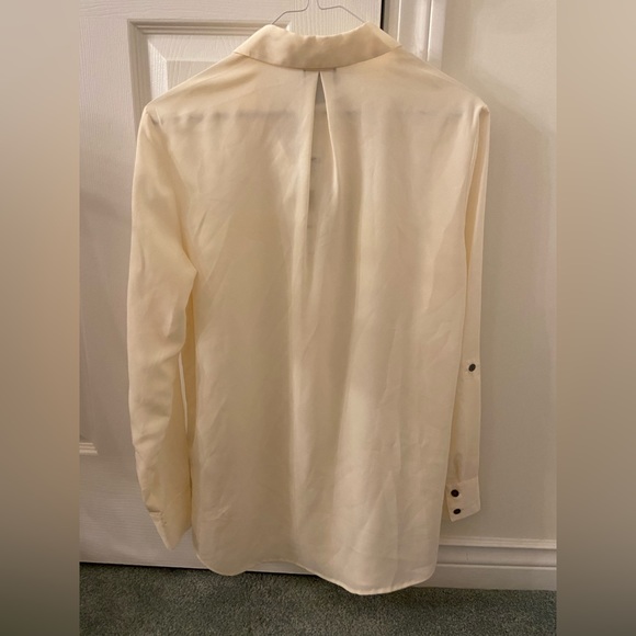DKNY Cream Chiffon Collared Shirt - Picture 6 of 9